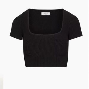 Babaton Sculpt Knit Squareneck Top black medium